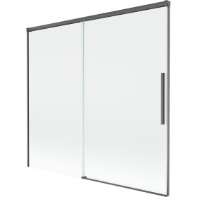 MEXEN/S - Rox vanová zástěna 2-křídlová posuvná 170 x 150, transparent, grafit kartáčovaná 8C9-170-001-66-00