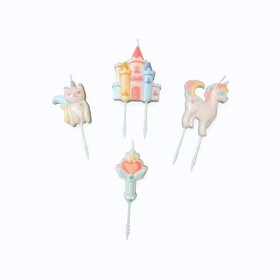 Dortisimo Svíčky Jednorožci a zámek (4 ks)