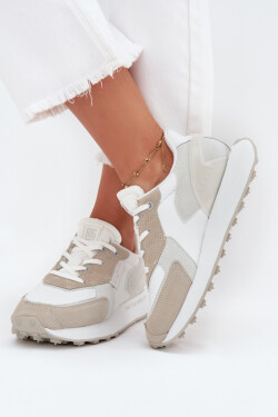 Dámské Kožené Sneakersy Big Star OO274563 Hi-Poly System Bílé 41