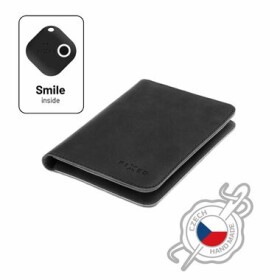 FIXED Smile Passport Kožená peněženka se smart trackerem FIXED Smile PRO černá / velikost cestovního pasu (FIXSM-SP2-BK)