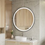 Erga Olivia, kulaté LED zrcadlo 100cm, černý kovový rám, 2300 lm, 6500K, přední osvětlení, ERG-V01-202-1010-BK
