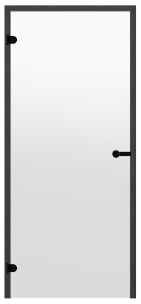 Dveře do sauny HARVIA 7x19, čiré 690x1890 mm, borovice, černý rám CD71904BLL