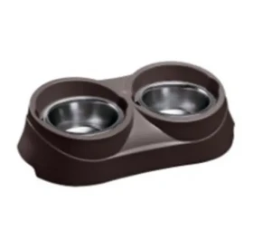 Ferplast FER DUO Feed 05 / Dvojmiska pro psy / Nerezová / Plastový držák / 3,6 l (340748)