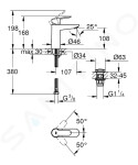 GROHE - Wave Umyvadlová baterie s výpustí Push-Open, chrom 23748001