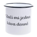 Hrnek smaltový dekorační Stačí mi jedna káva denně 1000 ml