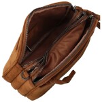 Stylová dámská koženková crossbody kabelka Ariona, koňakově hnědá