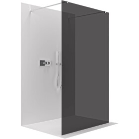 CERANO Sprchová zástěna Walk-in Onyx Duo L/P - 10 mm - hranatá vzpěra - chrom, grafitové sklo - 140x200 cm