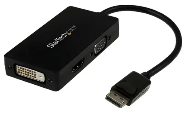 StarTech adaptér DisplayPort na DVI+VGA+HDMI černá / Videoadaptér / 1920×1200 / 0,15 m (DP2VGDVHD)