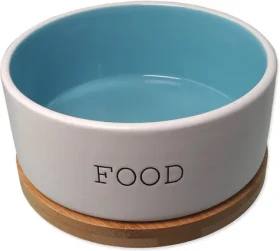Dog Fantasy Miska keramická FOOD bílo-modrá s podtáckem 16x6.5cm. 850ml (454-80983)