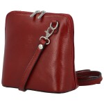 Luxusní dámská kožená crossbody kabelka Defra, červená