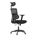 Kancelářská židle, potah černá látka a černá síťovina MESH, houpací mech.