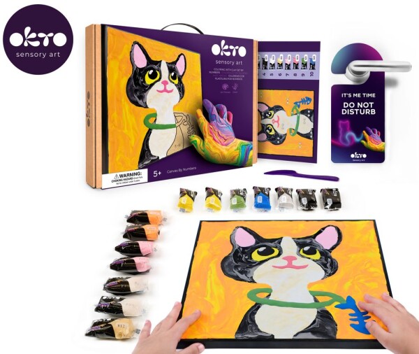 OKTO Malování hmotou podle čísel "Kočka" 29x29 cm, OKTO, W051110