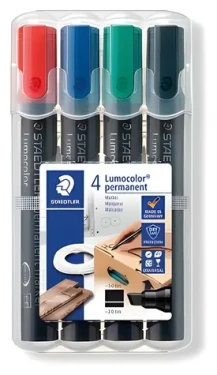 STAEDTLER Popisovače Lumocolor permanent / sada 4 ks / 4 barvy / 2-5 mm / voděodolné (350 WP4)