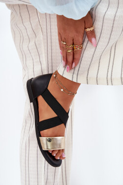 Dámské Plážové Sandály S Elastickými Pásky Černozlaté Marinea 36