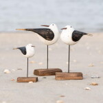 Ib Laursen Dřevěná dekorace Bird Nautico 21 cm, přírodní barva, dřevo, kov