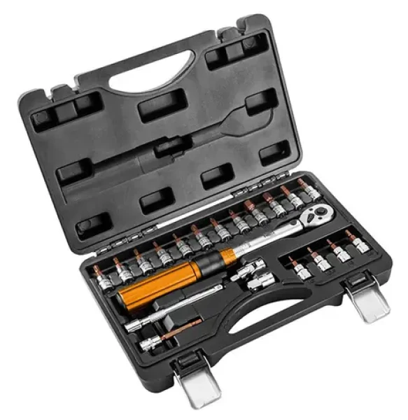 NEO TOOLS 08-821 / Momentový klíč se sadou bitů 21 ks / velikost 1/4 / kufřík / 5 - 25 Nm (08-821)