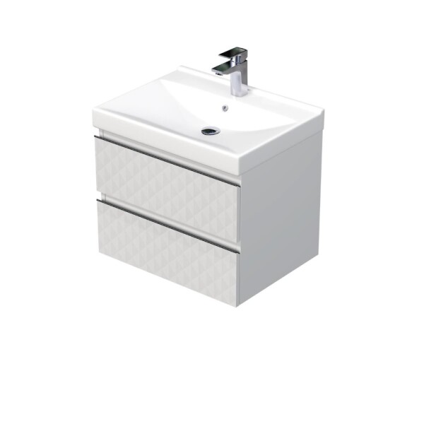 Koupelnová skříňka s umyvadlem SAT Cube Way 60x47,5x46 cm bílá mat CUBE3D46602ZBVER CUBE3D46602ZBVER