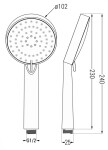 MEXEN - R-75 ruční sprcha 3-funkční chrom 79575-00