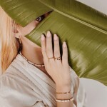 Perlový náramek Alice Gold - srdce, Zlatá 17 cm + 3 cm (prodloužení) Bílá
