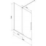 MEXEN/S - Velar dvoukřídlá posuvná vanová zástěna 180 x 150, transparent, grafit metal 896-180-000-01-95