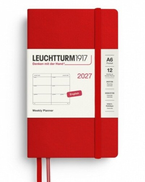 Týdenní plánovač Cherry, Pocket A6 2027, anglicky
