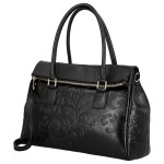 Luxusní dámská kožená kabelka na rameno Florentina, černá