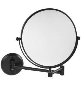 SAPHO - X-ROUND BLACK E kosmetické zrcátko závěsné, Ø 200, oboustranné, černá mat XR010B
