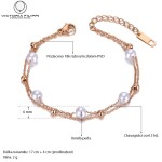 Perlový náramek Juanito Gold - chirurgická ocel, Zlatá 17 cm + 4 cm (prodloužení)