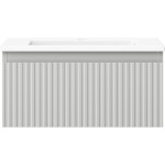 MEXEN/S - Rivel koupelnová skříňka 50 cm s umyvadlem Otis, 1 šuplík, reliéf , šedá mat/bílá mat 91A20-05023-1-BF62-W18M01