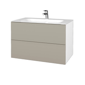 Dřevojas - Koupelnová skříňka VARIANTE SZZ2 80 pro umyvadlo Finion - N01 Bílá lesk / L04 Béžová vysoký lesk 268879