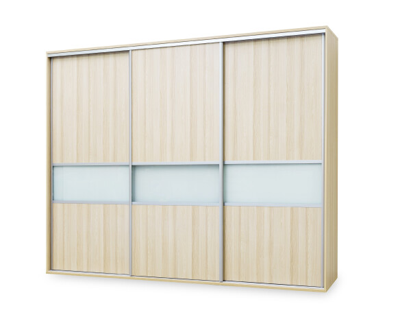 Nábytek Mikulík Skříň FLEXI 3 - 3x dveře dělené sklem MATELUX ROZMĚR: (š/v/h) 280 x 220 x 65 cm