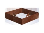 Vyvýšený záhon z cortenu VIVO 1013, š. 148 × d. 148 × v. 36 cm