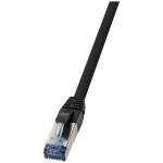 LogiLink CQ6125S RJ45 síťové kabely, propojovací kabely CAT 6A S/FTP 30.00 m černá stínění pletivem, bez halogenů, krytí PUR, odolné proti kyselinám, odolné