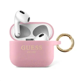 Guess Glitter Printed Logo Silikonové Pouzdro pro Apple AirPods 3 GUA3SGGEP