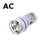 Panelový voltmetr pro AC napětí 60-500V, kulatý 22mm - Bílý