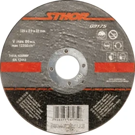 STHOR Řezný kotouč na kov 125x1,0x22 mm / Řezný kotouč / Průměr 125 mm / Tloušťka 1 mm