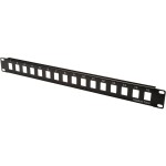 DIGITUS 19 Patch panel / nestíněný / 16 portů / neosazený / 1U / černá barva / RAL 9005 (4016032157441)