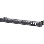 Intellinet 24-Port Cat6a Patchpanel geschirmt 1HE Kabeleinführung 90° abgewinkelt schwarz 24 portů patch panel 483 mm (1