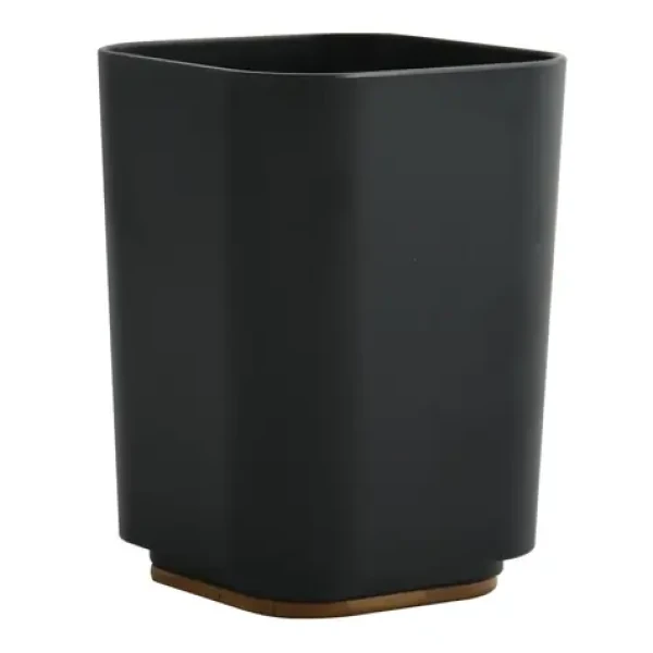 MSV KAMLA kelímek na zubní kartáčky černý / plast / bambus (3700703918615)