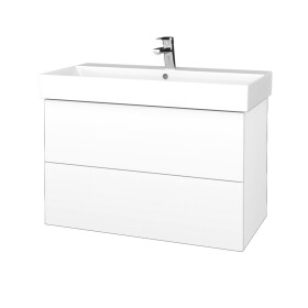 Dřevojas - Koupelnová skříňka VARIANTE SZZ2 85 umyvadlo Glance - M01 Bílá mat / M01 Bílá mat 262051