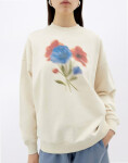 Thinking MU Blurry Flower Jimena Sweatshirt WHITE M