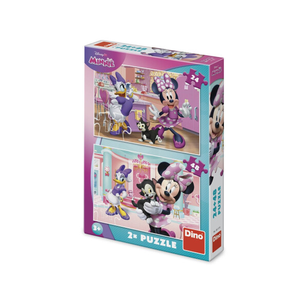Puzzle Minnie a Figaro 24+48 dílků
