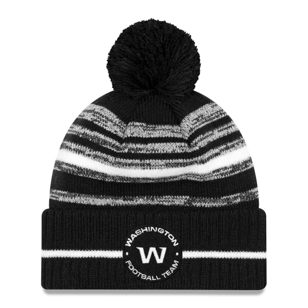New Era Pánská zimní čepice Washington Football Team NFL Black & White 2021 Sideline Sport Knit