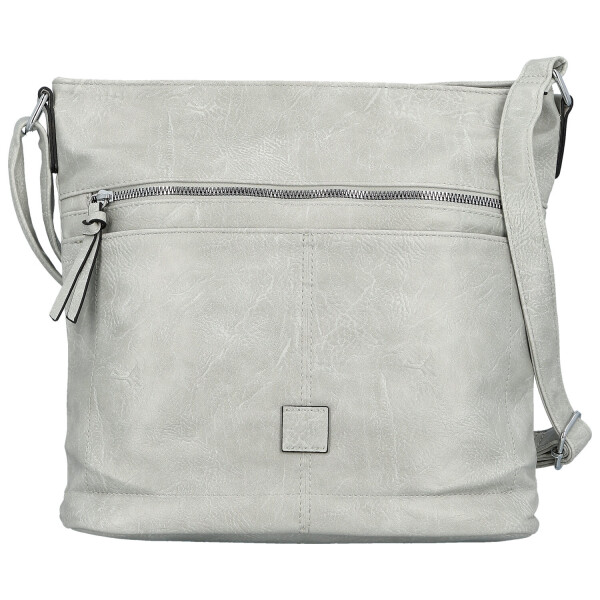 Trendy dámská koženková crossbody kabelka Tomila, světle šedá