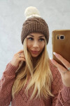 Fleecová čepice Ilona K218 cappuccino+ecru UNI