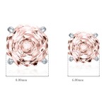 Stříbrné náušnice Ledová růže s meruňkovým krystalem 6/8 mm, Light Peach 8 mm