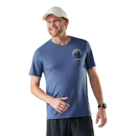 Pánské merino tričko s krátkým rukávem SMARTWOOL Men's Lunar Bear Active Short Sleeve Graphic Tee, Nightfall Blue velikost: M