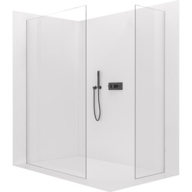 CERANO Sprchová zástěna Walk-in Crystal T L/P - 8 mm - bezvzpěrový systém - zlatá, transparentní sklo - 50x50x200 cm