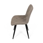 Židle jídelní, krémová látka, nohy černý kov