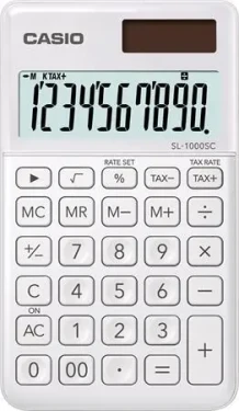 CASIO SL-1000SC-WE bílá / Kalkulačka / desetimístná / duální napájení (SL-1000SC-WE)